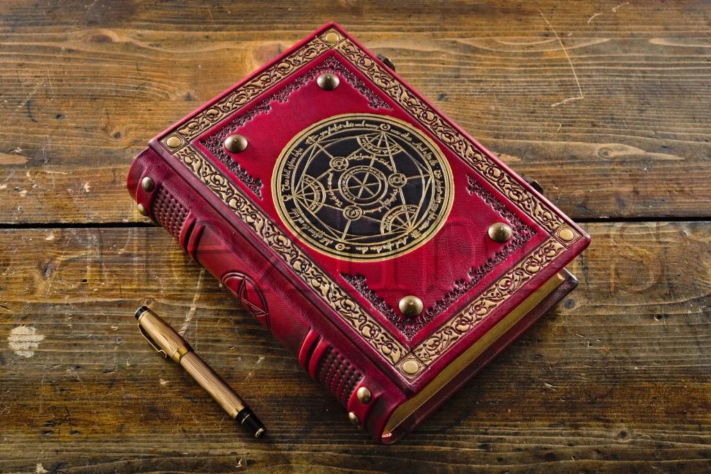 Alchemy Leather Journal: Large 7.5 x 10 Inches, 600 Blank Pages – Unleash Your Inner Alchemist with this Striking Red Leather Journal
